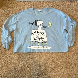 Peanuts “Merry & Bright” Cropped Sweatshirt, size XXL